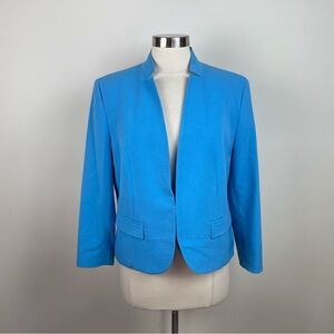 Nine West Solid Blue Blazer Jacket Business Attire Women Size 12